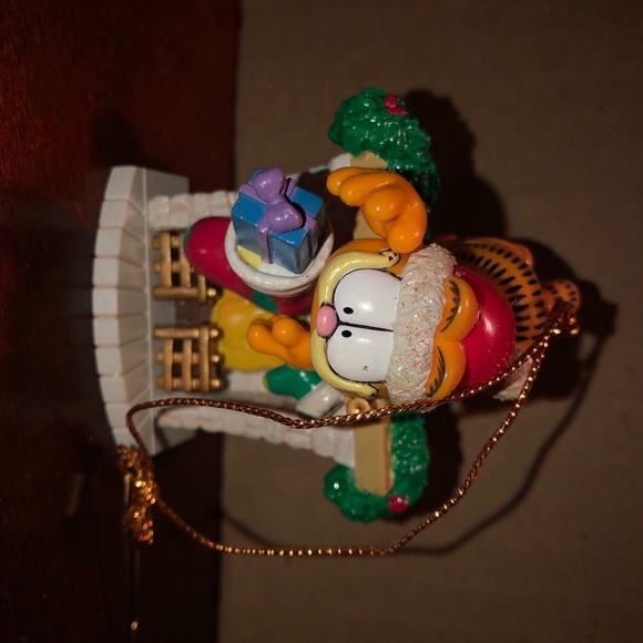 Paws Garfield Trim A Tree Christmas Ornaments Stocking Stuffer Fireplace 1996 - Picture 3 of 5